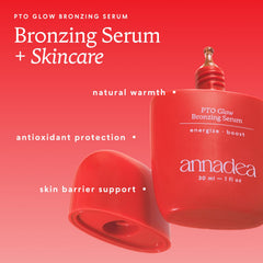 Annadea application on cheek demonstrating natural warmth and instant contouring benefit