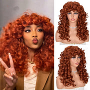 ANNISOUL front view of copper curly wig showing full volume and face-framing benefit