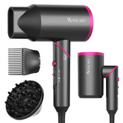 ANNLARY hair dryer front view showing sleek design and fast drying benefit