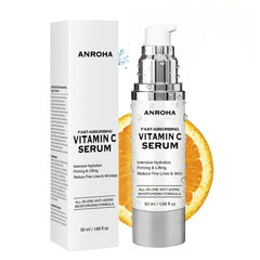 Anroha front label showing 50 mL bottle and clear brand benefits