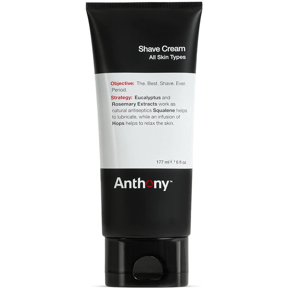 Anthony shaving cream front tube showing branding and 6 fl oz size for clear identification