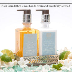 Antica Farmacista ingredient display of almond oil and chamomile benefit: nourishing formulation