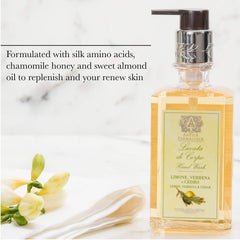 Antica Farmacista creamy lather closeup benefit: rich moisturizing foam