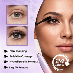 Anweina silk-fiber texture swatch highlighting lengthening fibers for fuller lashes