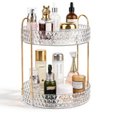 Anyoifax front view of 2-tier rotating organizer showcasing neat storage benefit