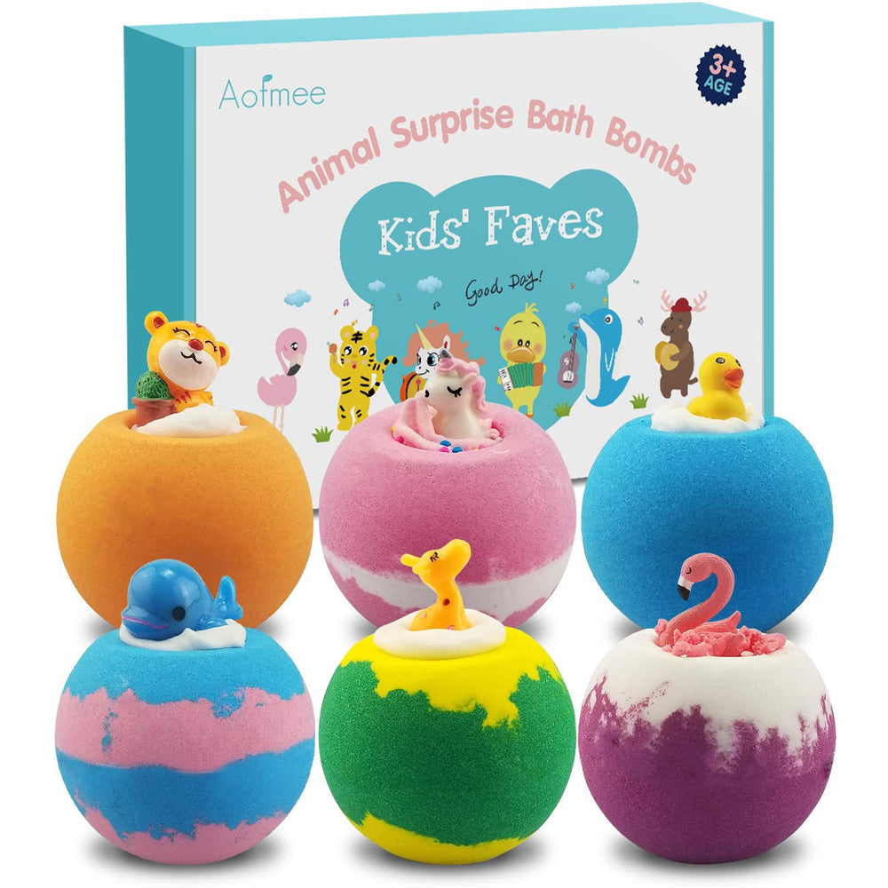 Aofmee front packaging showing colorful bath bombs and gift-ready box for celebrations