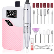 AOKNZEVM front view of pink drill and case showing complete kit and portability