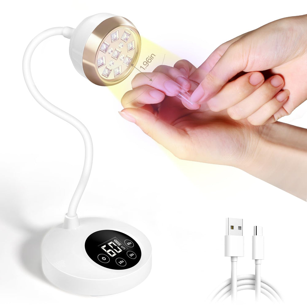 AORAEM front view showing yellow-light lamp and compact profile for fast curing