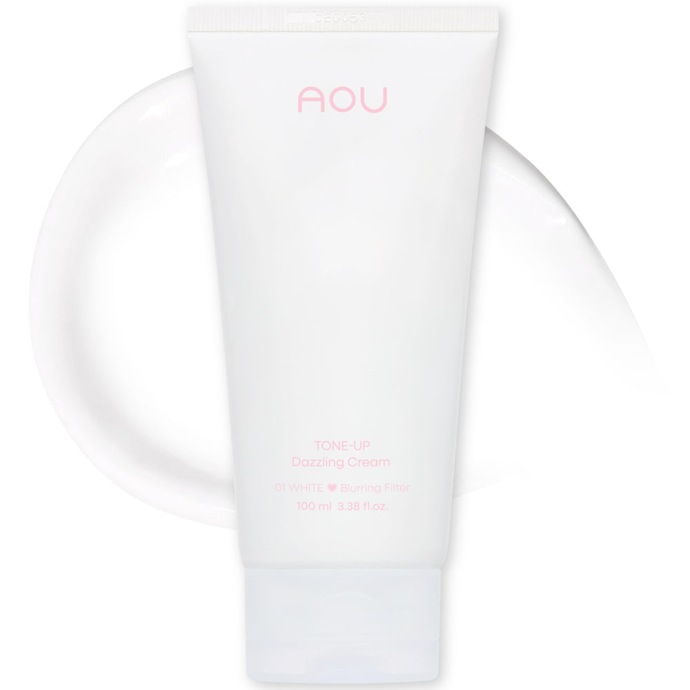 AOU Tone-Up Dazzling Cream front tube showing product branding and size benefit