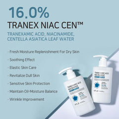 APLB ingredient label highlighting tranexamic acid and niacinamide benefits