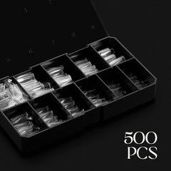 APRÉS spread of tips with size labels highlighting variety and selection
