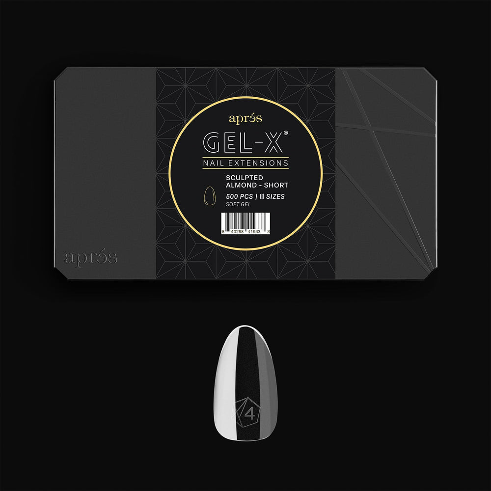 APRÉS front packaging showing 500 Gel-X tips and size labeling for convenience