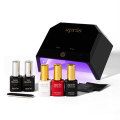 APRÉS mini kit front packaging showing full contents and easy setup benefit