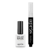 APRÉS front packaging showing both peel-off base and remover pen offering easy removal