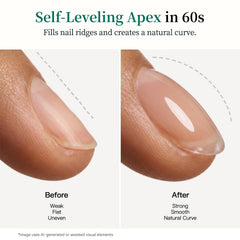 APUREE sculpted nail apex demonstrating strong vertical support and salon-grade shine