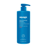 Aquage front bottle showing product identity and easy-pour design benefits