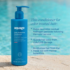 Aquage pump dispensing creamy conditioner texture demonstrating smooth application benefit