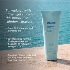 Close-up of Aquage gel texture highlighting lightweight formula for silky slip during styling