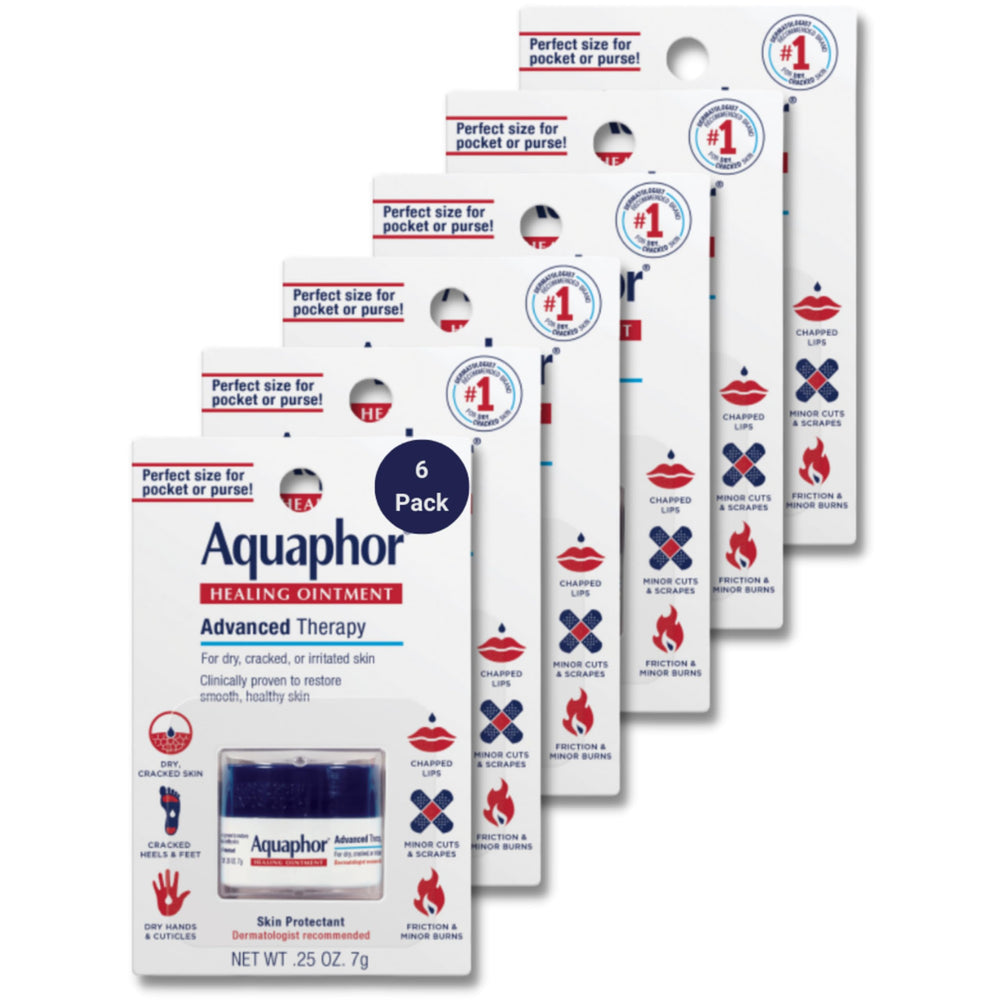Aquaphor front view jar pack showing compact travel convenience and protection
