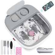 Aqvesane front view of foot spa showing controls and compact design for convenience