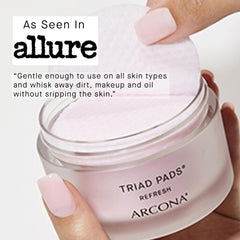 ARCONA close-up of pad texture demonstrating softness and gentle exfoliation