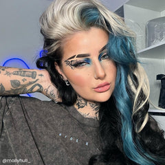 ARCTIC FOX hair swatch with deep navy blue demonstrating true color