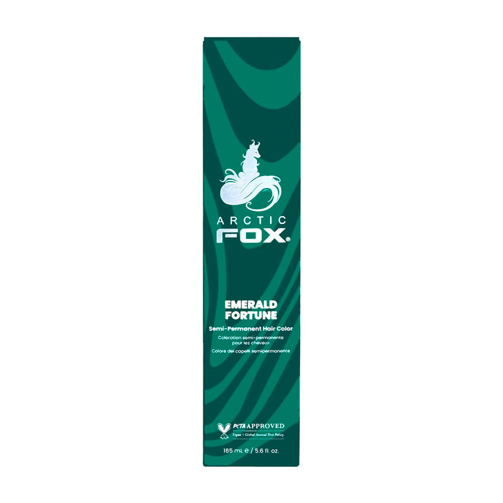 ARCTIC FOX front packaging showing emerald teal dye and vegan badge