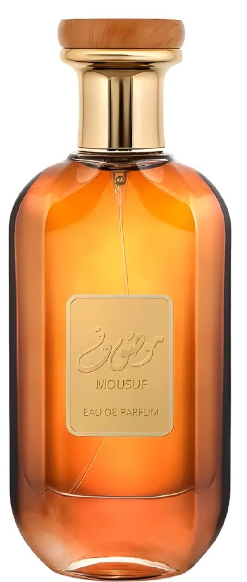 Ard Al Zaafaran Mousuf front bottle showing label and elegant glass, suggesting premium feel
