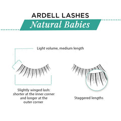 Ardell Babies lashes applied on model showing subtle enhancement