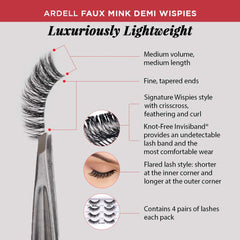 Ardell lashes beside coin for scale, compact travel-ready size