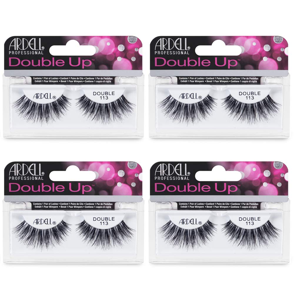 Ardell double up 113 front packaging showing four lash pairs and benefits
