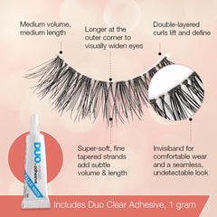 Ardell applied on eyelid showing natural lift and definition