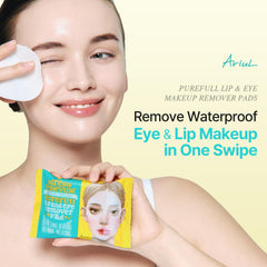 Ariul close-up of embossed textured pad side proving effective heavy makeup removal