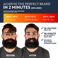 Arkam bristles and heating plate detail, even heat distribution for smoother beard