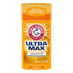 ARM & HAMMER wide stick being applied for quick, broad underarm coverage