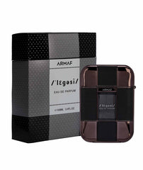 Armaf Legesi side label detail highlighting ingredient list and authenticity benefit