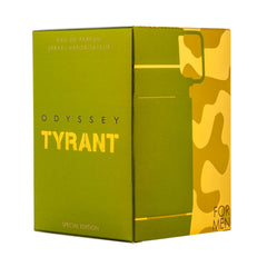Armaf Odyssey Tyrant label close-up highlighting branding and scent details