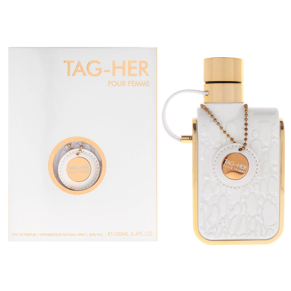 Armaf Tag Her front bottle view showing elegant design and everyday appeal