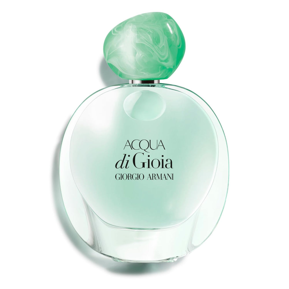 Armani Beauty bottle front view showing fresh aquatic design and elegant presentation