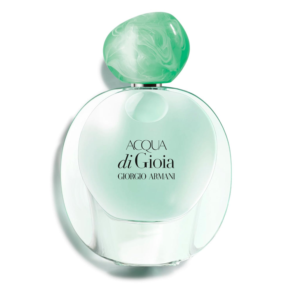 Armani Beauty bottle front view showing aquatic turquoise and elegant shape for instant recognition