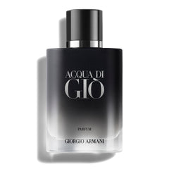 Armani Beauty bottle front packaging showing sleek design and premium finish
