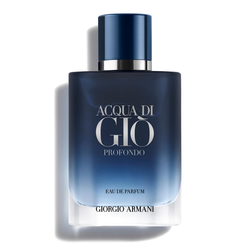 Armani Beauty front bottle showing blue gradient and compact travel size benefit