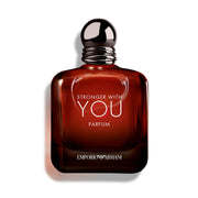 Armani Beauty front bottle view showing bold glass and ambery liquid for confident style