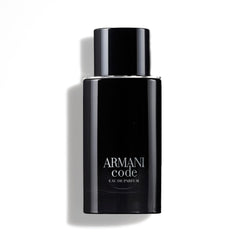 Armani Beauty bottle front packaging showing sleek black design and elegance