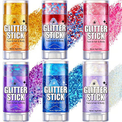 AROIC front packaging showing six glitter sticks and bright colors