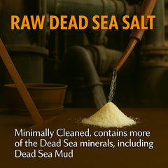 Aromasong close-up of coarse Dead Sea salt and mud pieces highlighting authentic minerals