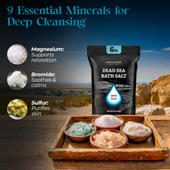 Aromasong salts dissolving in tub water for a soothing soak
