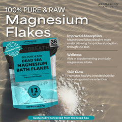 Aromasong flakes dissolving in bathtub showing concentrated mineral soak benefit
