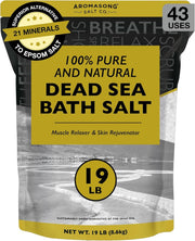 Aromasong front of bag showing resealable 19 lb packaging and pure salt benefits