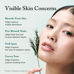 AROMATICA serum spread on skin showing lightweight texture and fast absorption benefit
